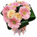 Pastelle. Round bouquet of gerberas and roses in soft pastel-and-pink colors.. Minsk