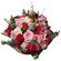 Sleeping Beauty. Rich and colorful flower bouquet of roses and alstroemerias with exotic greenery.. Minsk