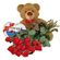 red roses with teddy and chocolates. Minsk