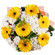 Sunny Day. This expressive arrangement in yellow and white colors combines brightness and tederness very well. This bouquet of gerberas and chrysanthemums is a perfect gift idea.. Minsk